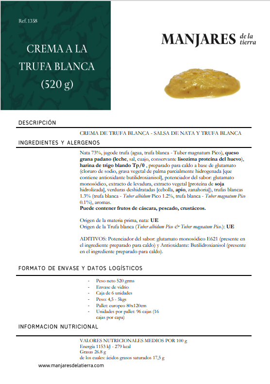 Crema a la trufa Blanca