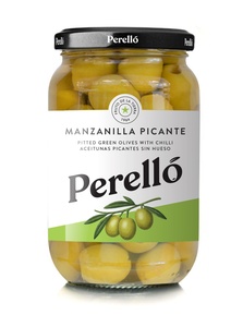 Aceitunas Manzanilla Pique Deshuesada Perello  Vidrio 160 grs