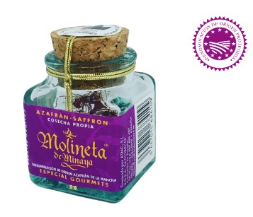 Azafrán 1 grs Molineta (Frasco vidrio cuadrado)