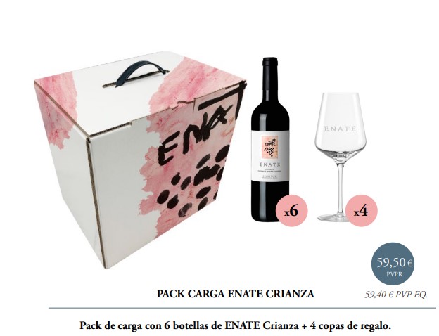 Estuche Enate Crianza + Copas serigrafiadas