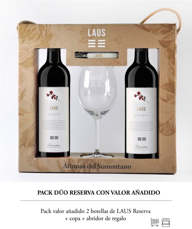 Laus Reserva Cabernet Estuche 2 bot + Copa + abridor