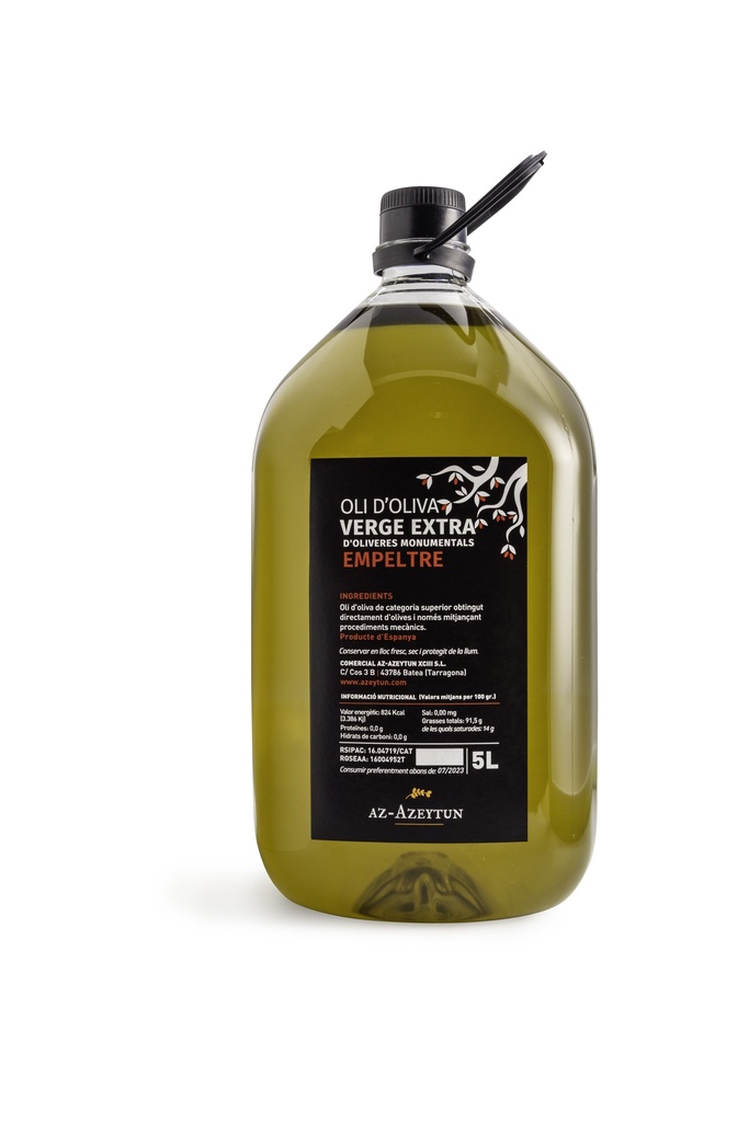 AOVE Aceite de Oliva Virgen Extra Empeltre Azeyutun PET 5 L